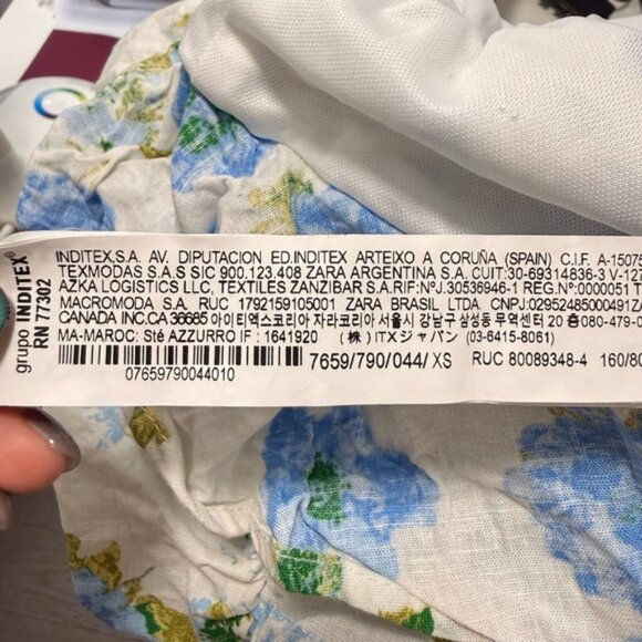 Zara Floral Linen-Blend Mini Dress Flowers Size XS Blogger’s Favourite - Picture 10 of 13